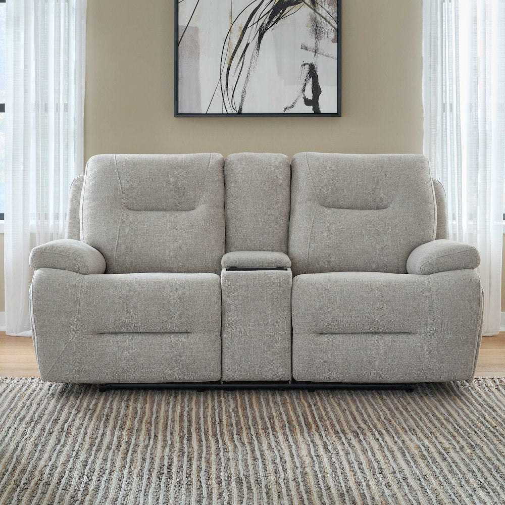 Power Recline Sofa & Loveseat  with Charging Ports - Nathan Ginger Fabric