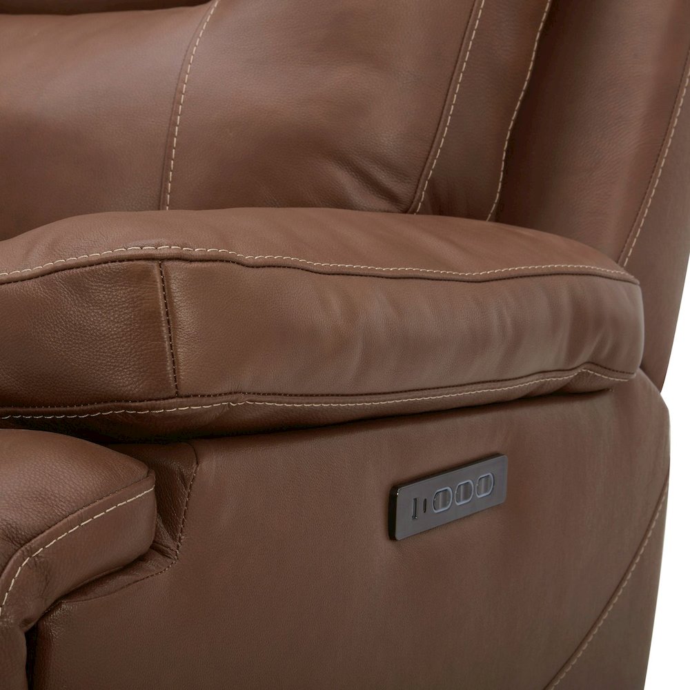 Cameron Power Recline Sofa & Loveseat with Charging Ports -Dakota Saddle Leather
