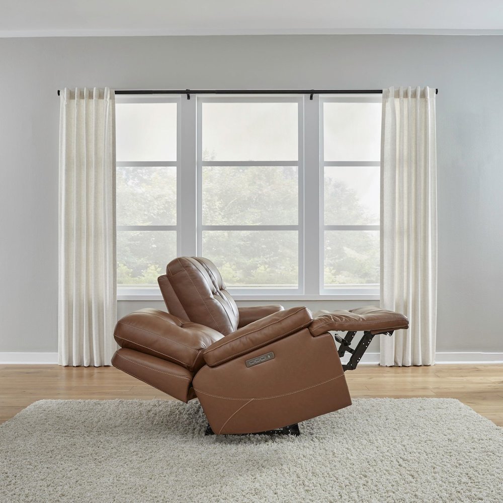 Cameron Power Recline Sofa & Loveseat with Charging Ports -Dakota Saddle Leather