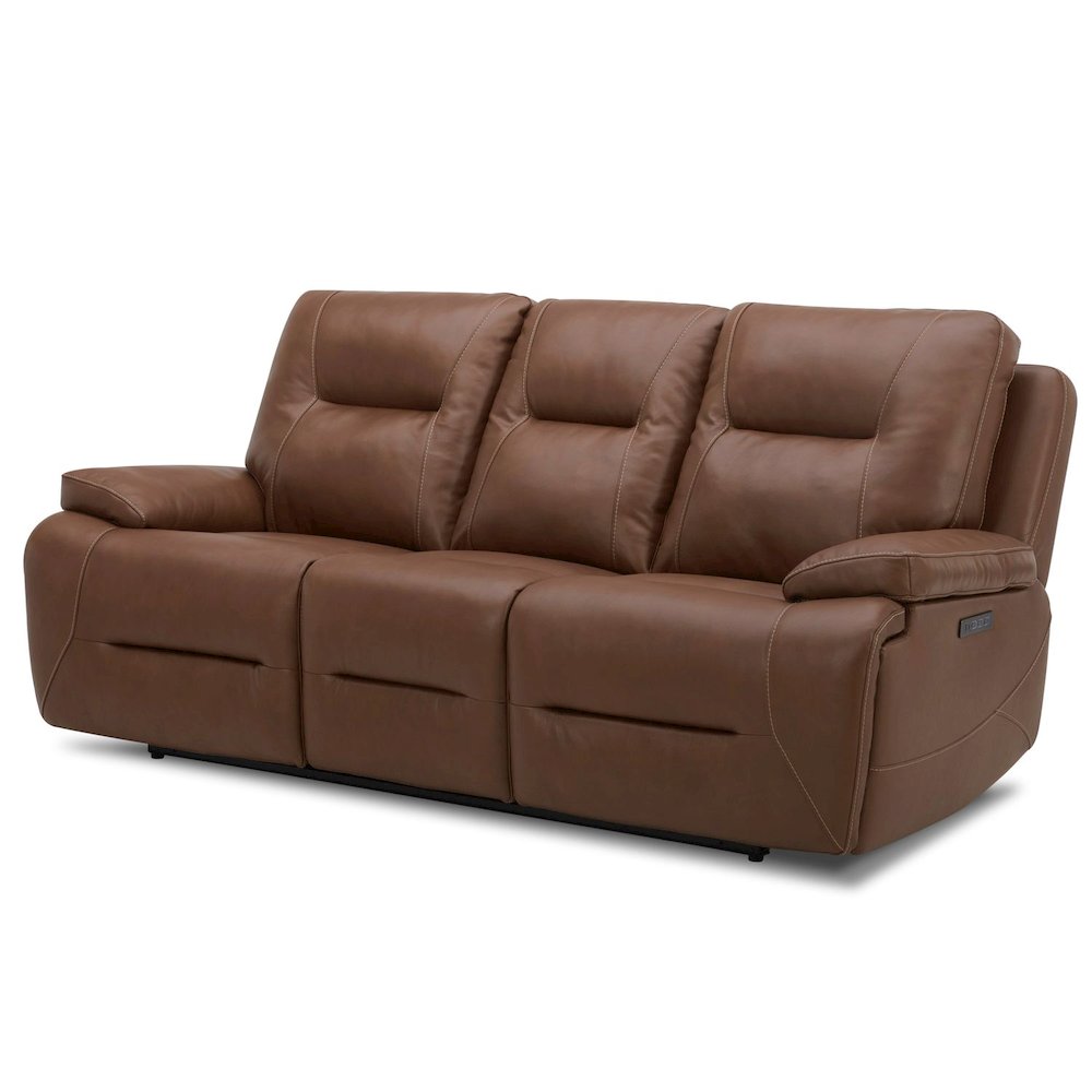 Cameron Power Recline Sofa & Loveseat with Charging Ports -Dakota Saddle Leather