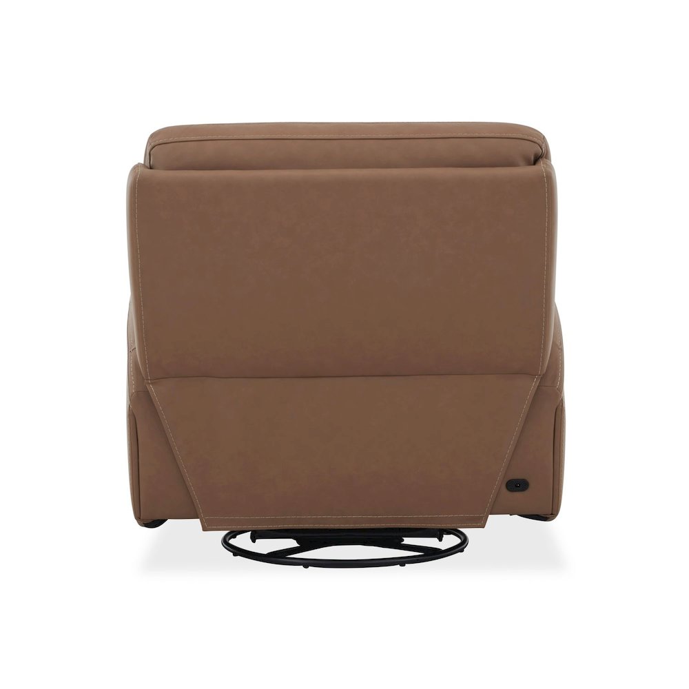 Bennett Recliner Armchair with Swivel Base, Charging Ports - Butternut Leather