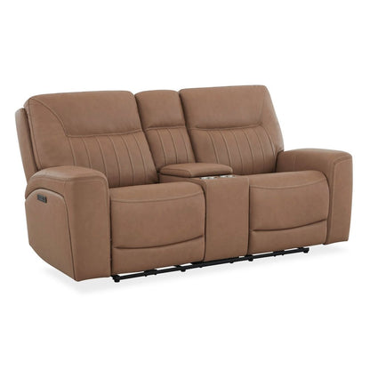 Bennett Power Recline Sofa & Loveseat with Charging Ports - Butternut Leather
