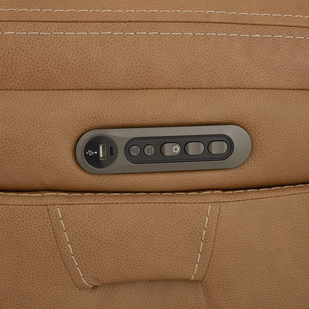 Power Recline Sofa, Loveseat & Recliner - York Butternut Leather