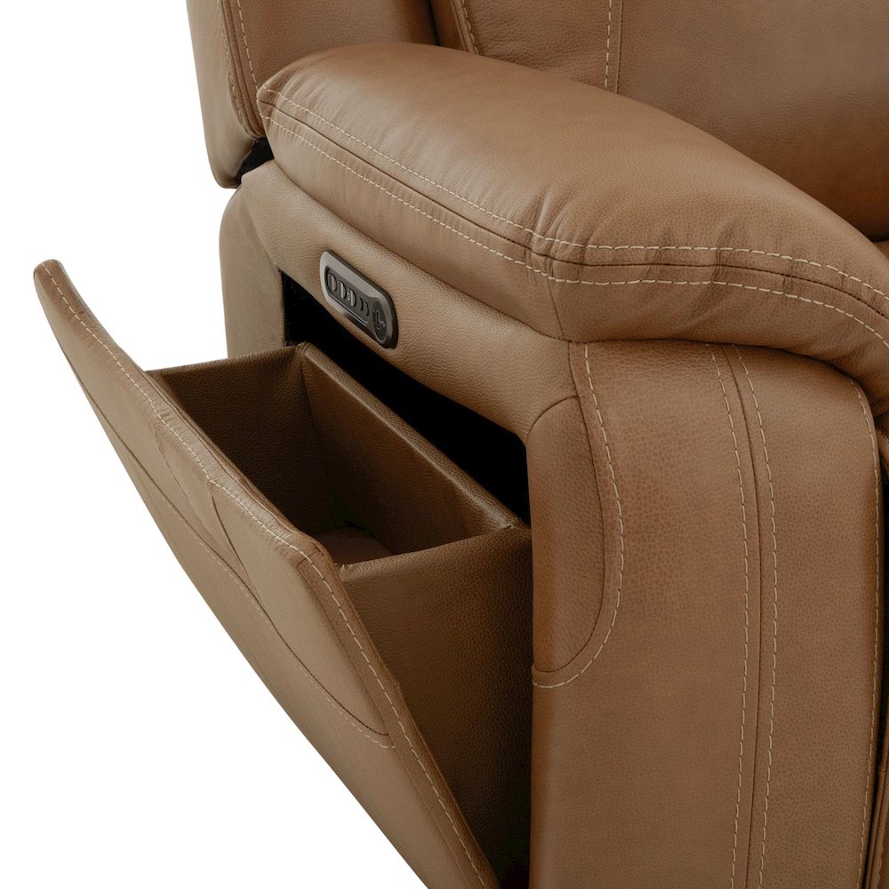Power Recline Sofa & Recliner with Charging Ports - York Butternut Leather