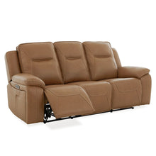 Power Recline Sofa & Loveseat with Charging Ports - York Butternut Leather