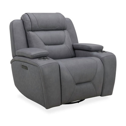 Power Recline Sofa, Loveseat & Recliner - Aline Blue Gray Leather