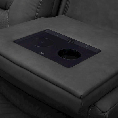 Chapman Power Recline Sofa & Loveseat with Charging Ports - Aline Coal Leather