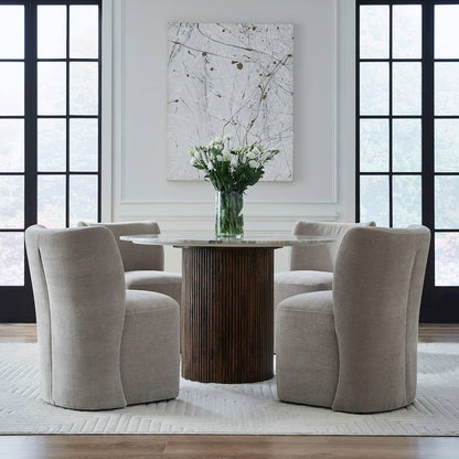 Accent Dining Chairs with Castors - Truffle Upholstry - Set of Four
