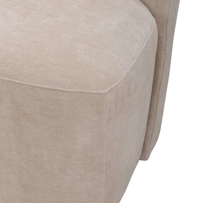 Accent Dining Chair with Castors - Rounded Back - Wicker Upholstry