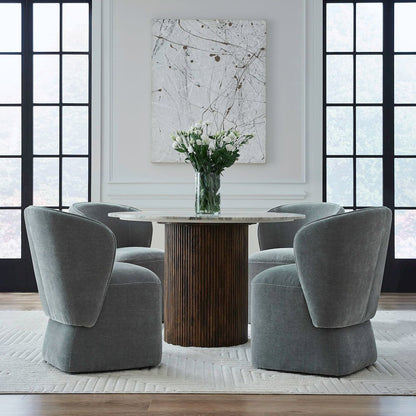 Accent Dining Chairs with Castors -Sapphire Upholstry - Set of Four