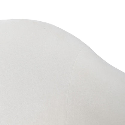Accent Dining Chairs with Castors - Squared Arm - Ivory Upholstry - Set of Four