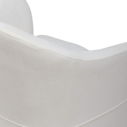 Accent Dining Chairs with Castors - Squared Arm - Ivory Upholstry - Set of Four
