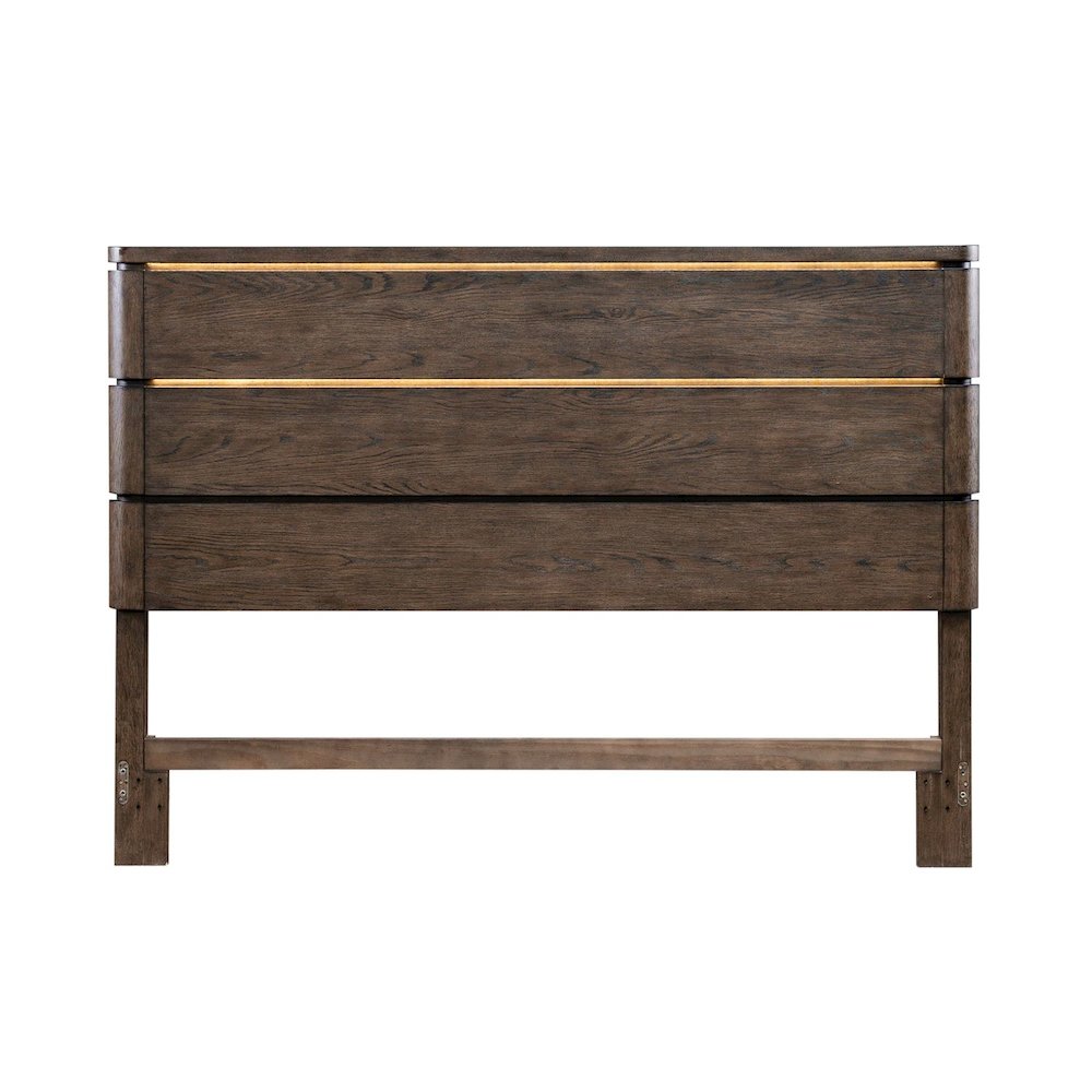 Cascade Falls King Panel Bed Headboard with LED Touch Light - Satin Espresso