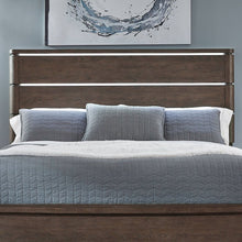 Cascade Falls King Panel Bed Headboard with LED Touch Light - Satin Espresso