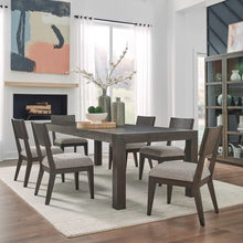 7 Piece Rectangular Table Dining Set with 6 Panel Back Chairs - Satin Espresso