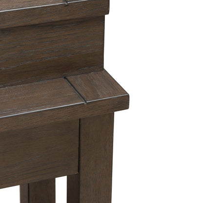 Console Bar Table with Charging Station - Satin Espresso