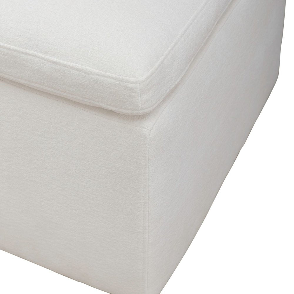 Accent Dining Chairs with Castors - Squared Back - Ivory Upholstry - Set of Four