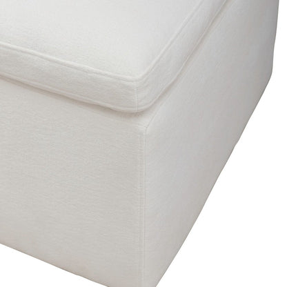 Accent Dining Chairs with Castors - Squared Back - Ivory Upholstry - Set of Four