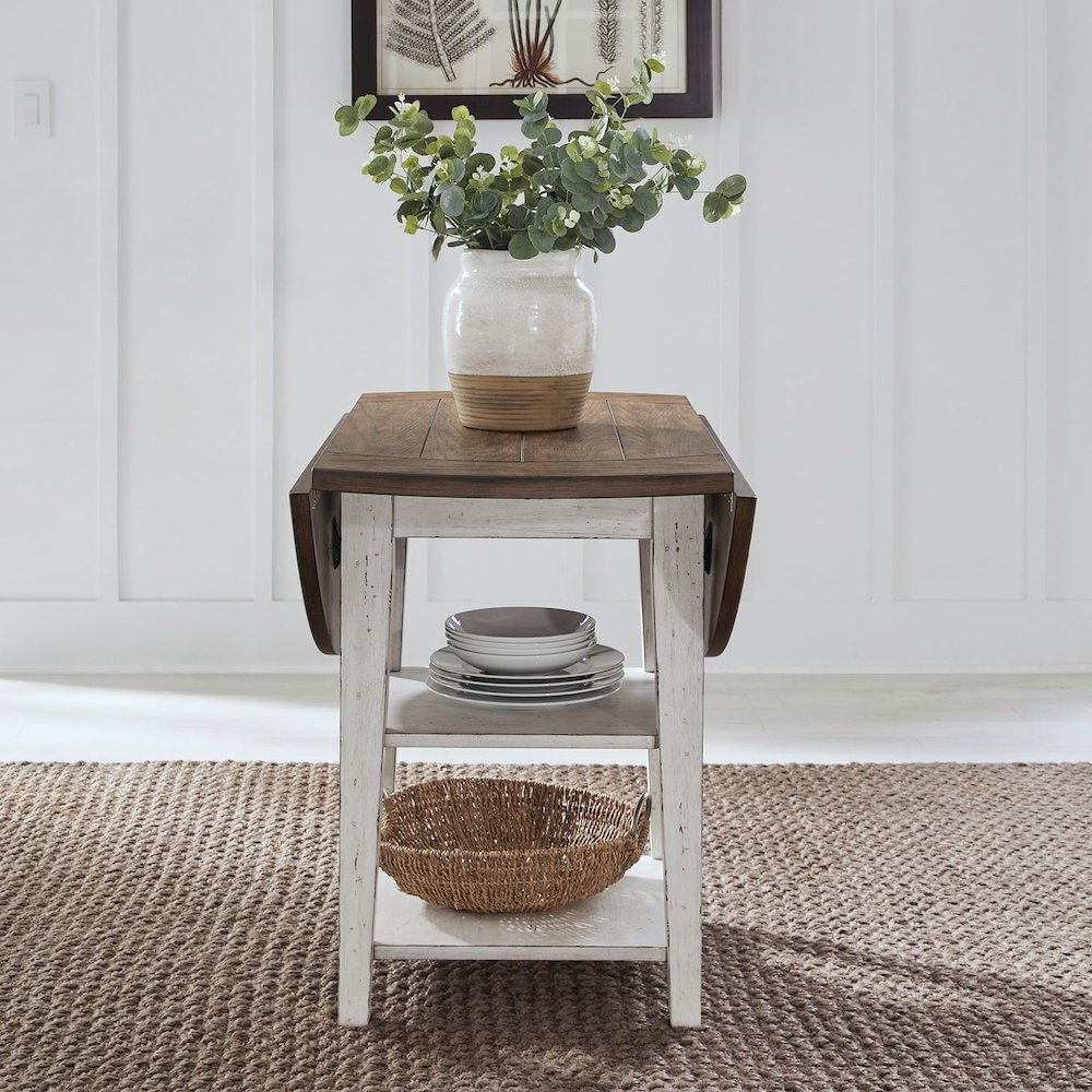 3 Piece Drop Leaf Dining Room Set with Table, 2 Chairs - Graphite & Whitestone