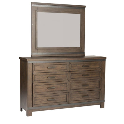 Queen Two Sided Storage Bed, Dresser & Mirror, Chest - Rock Beaten Brown