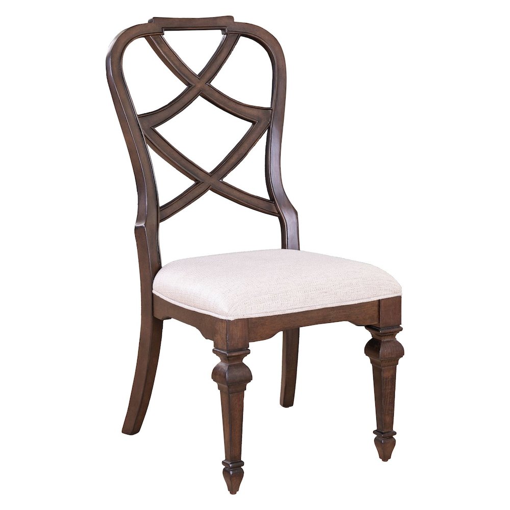 Providence Park 5 Piece Trestle Table Set with 4 Wood Back Chairs -Chateau Brown
