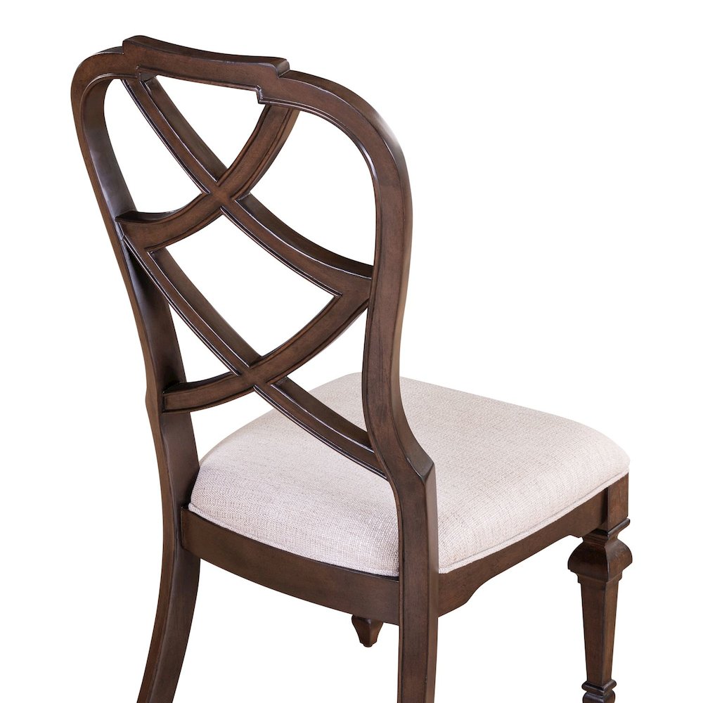 Providence Park 5 Piece Trestle Table Set with 4 Wood Back Chairs -Chateau Brown