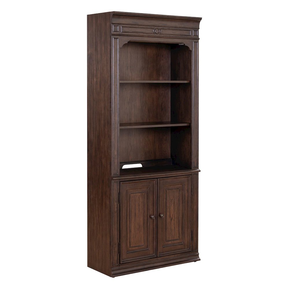 2 Pc Set of Bookcases Home Office Adjustable Shelves Display with Storage