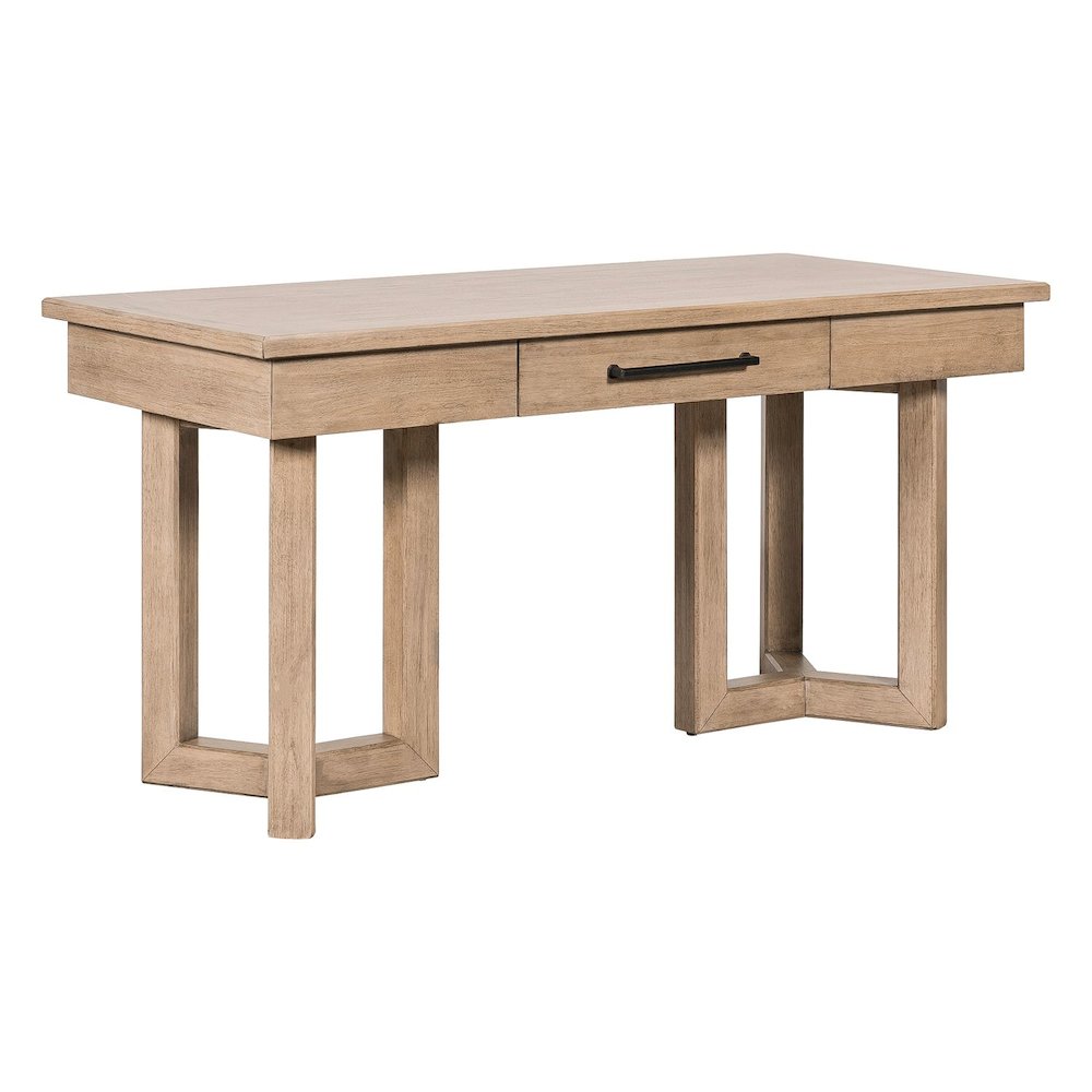 2 Pc Desk Set - Writing Desk, Credenza with File Storage Drawer - Barley Buff