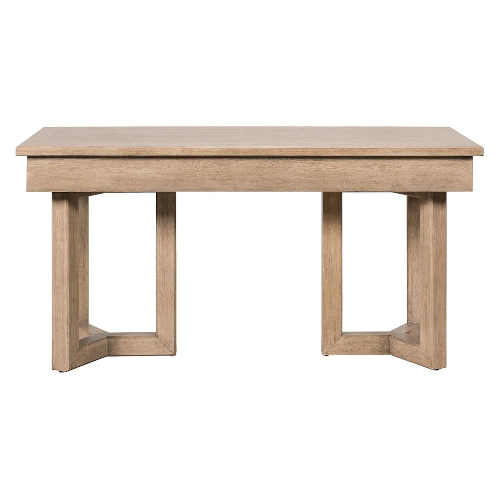 2 Pc Desk Set - Writing Desk, Credenza with File Storage Drawer - Barley Buff