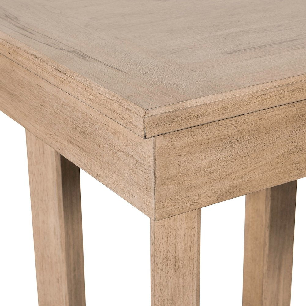 2 Pc Desk Set - Writing Desk, Credenza with File Storage Drawer - Barley Buff