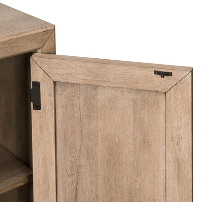 2 Pc Desk Set - Writing Desk, Credenza with File Storage Drawer - Barley Buff
