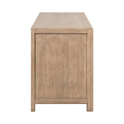 2 Pc Desk Set - Writing Desk, Credenza with File Storage Drawer - Barley Buff