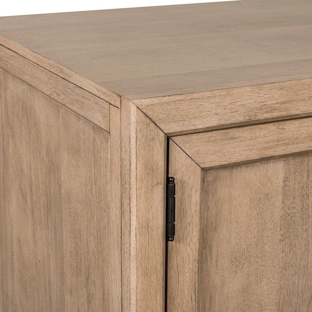 2 Pc Desk Set - Writing Desk, Credenza with File Storage Drawer - Barley Buff