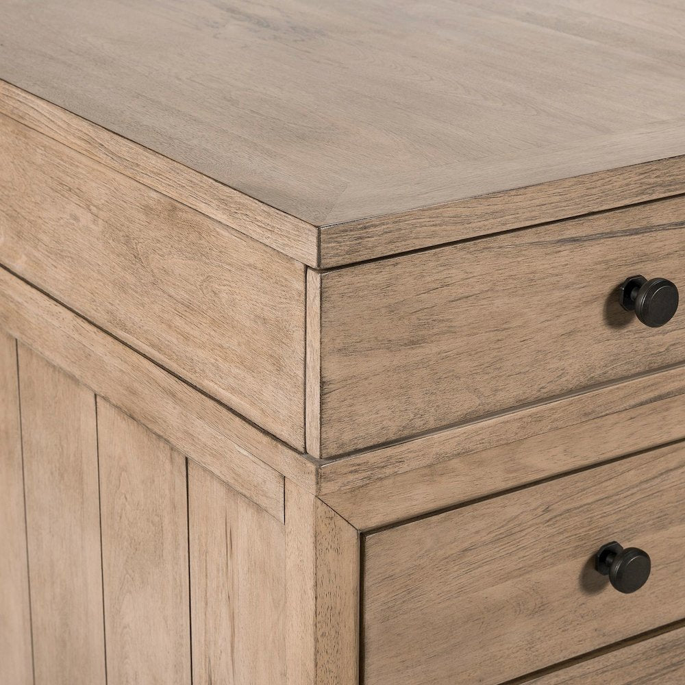 Executive Desk with Keyboard Tray Locking File Drawers Home Office Storage