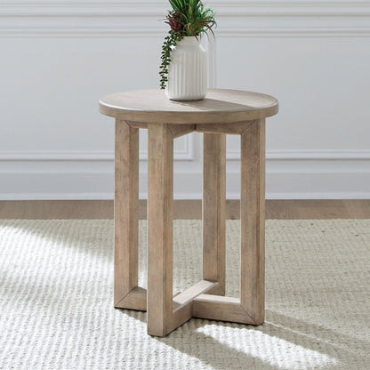 3 Pc Living Room Set - Cocktail Table, Chairside Table  - Barley Buff Birch Wood