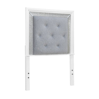 Reflections Twin Upholstered Panel Bed Headboard with Touch Lights - Pearl