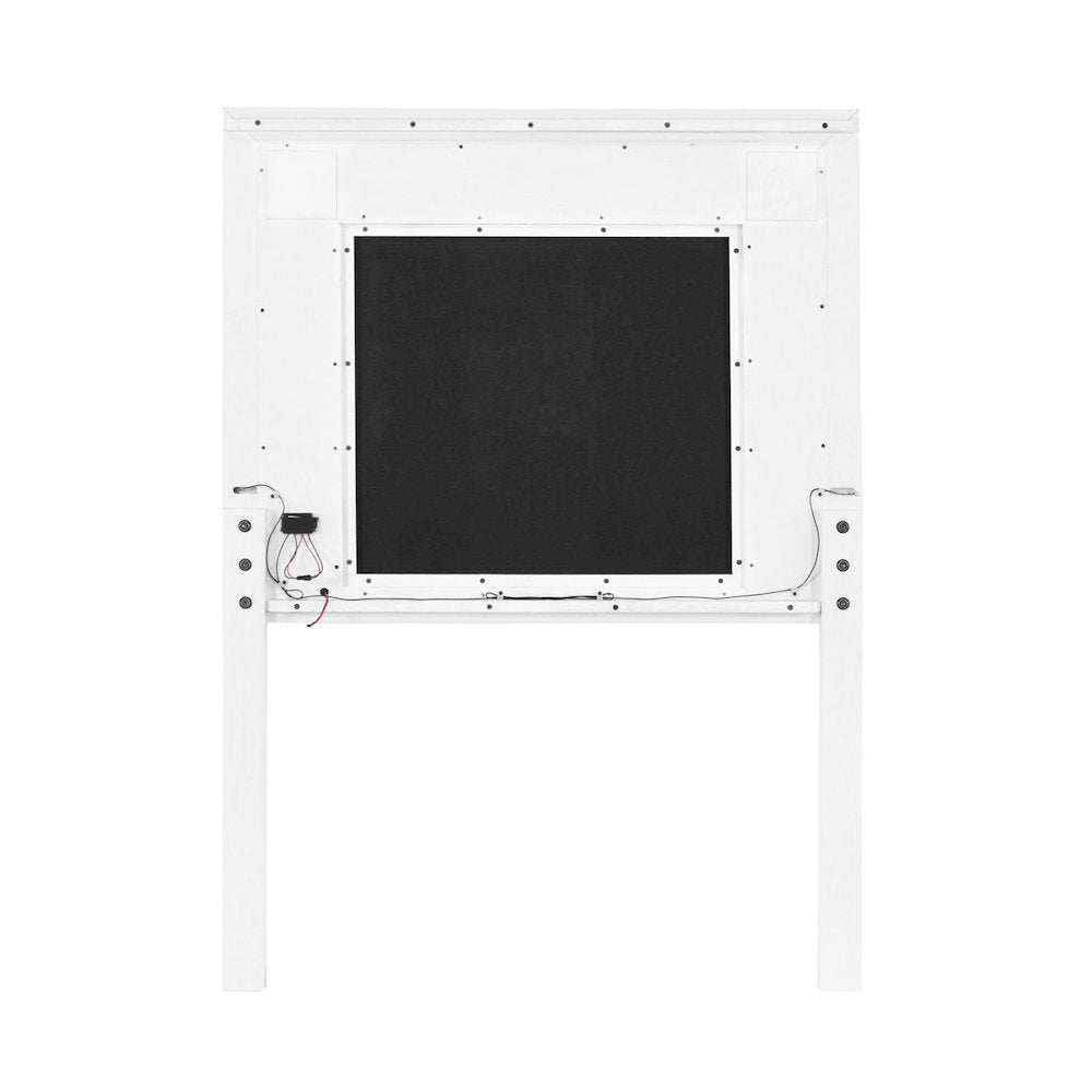 Reflections Twin Upholstered Panel Bed Headboard with Touch Lights - Pearl