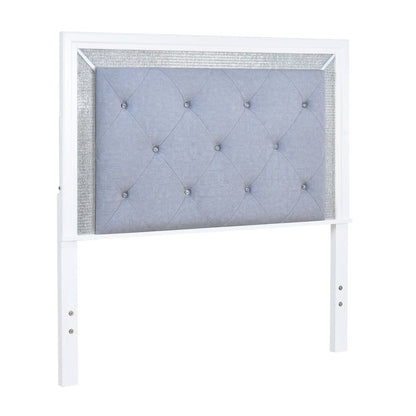 Reflections Full Upholstered Panel Bed Headboard with Touch Lights - Pearl