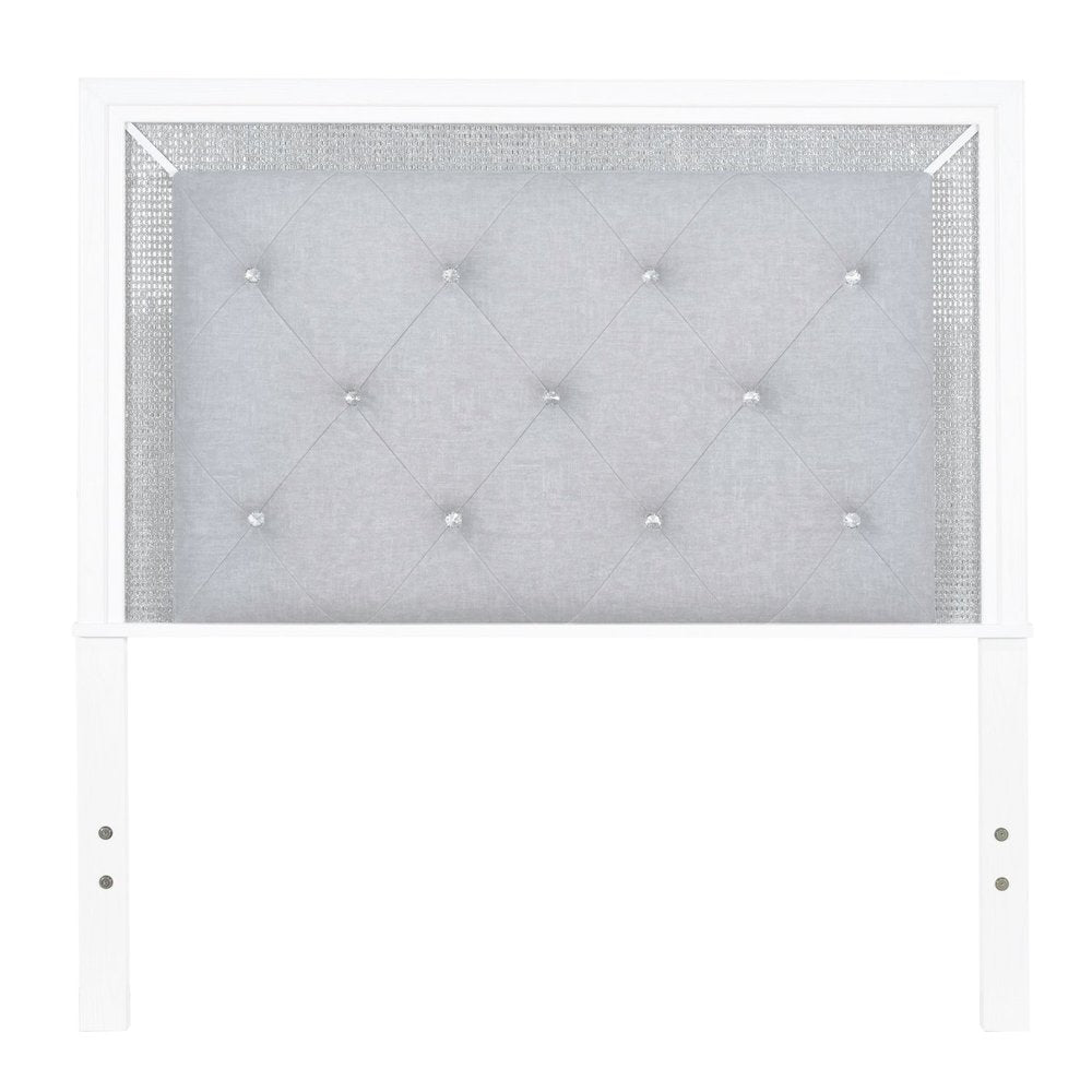 Reflections Full Upholstered Panel Bed Headboard with Touch Lights - Pearl