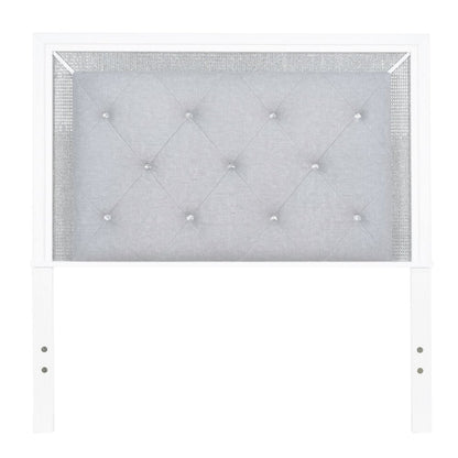 Reflections Full Upholstered Panel Bed Headboard with Touch Lights - Pearl