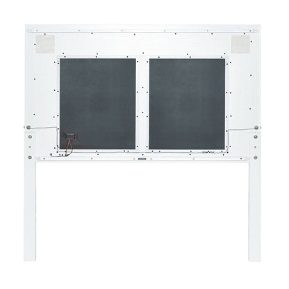 Reflections Full Upholstered Panel Bed Headboard with Touch Lights - Pearl