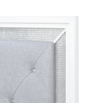 Reflections Full Upholstered Panel Bed Headboard with Touch Lights - Pearl
