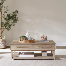3 Piece Living Room Set, Cocktail Table, 2 Drawer End Tables -Sandstone Oak Wood