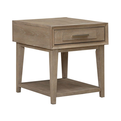 3 Piece Living Room Set, Cocktail Table, 2 Drawer End Tables -Sandstone Oak Wood