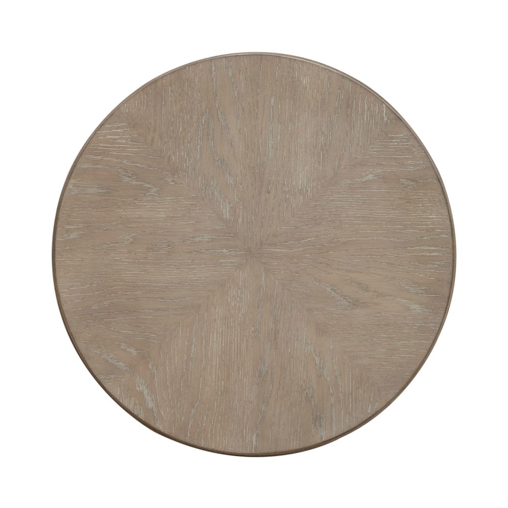 3 Piece Living Room Set, Cocktail Table, 2 Round End Tables - Sandstone Oak Wood