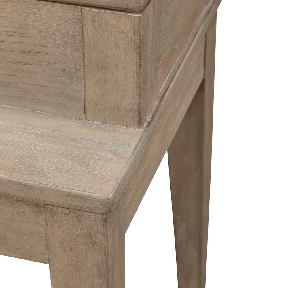 4 Piece Living Room Set, Console Bar Table, 3 Swivel Stools - Sandstone Oak Wood