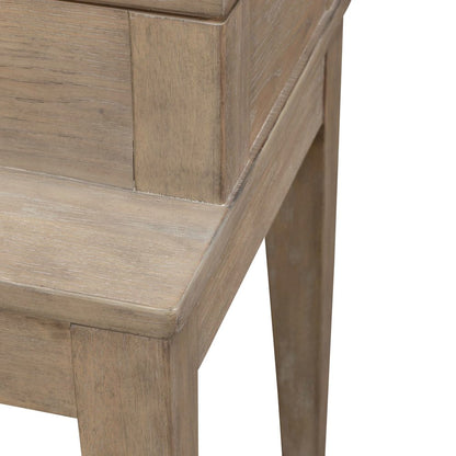 4 Piece Living Room Set, Console Bar Table, 3 Swivel Stools - Sandstone Oak Wood