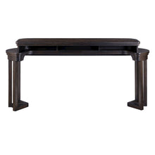 Living Room Console Bar Table - AC USB Charging Station  - Peppercorn Oak Wood