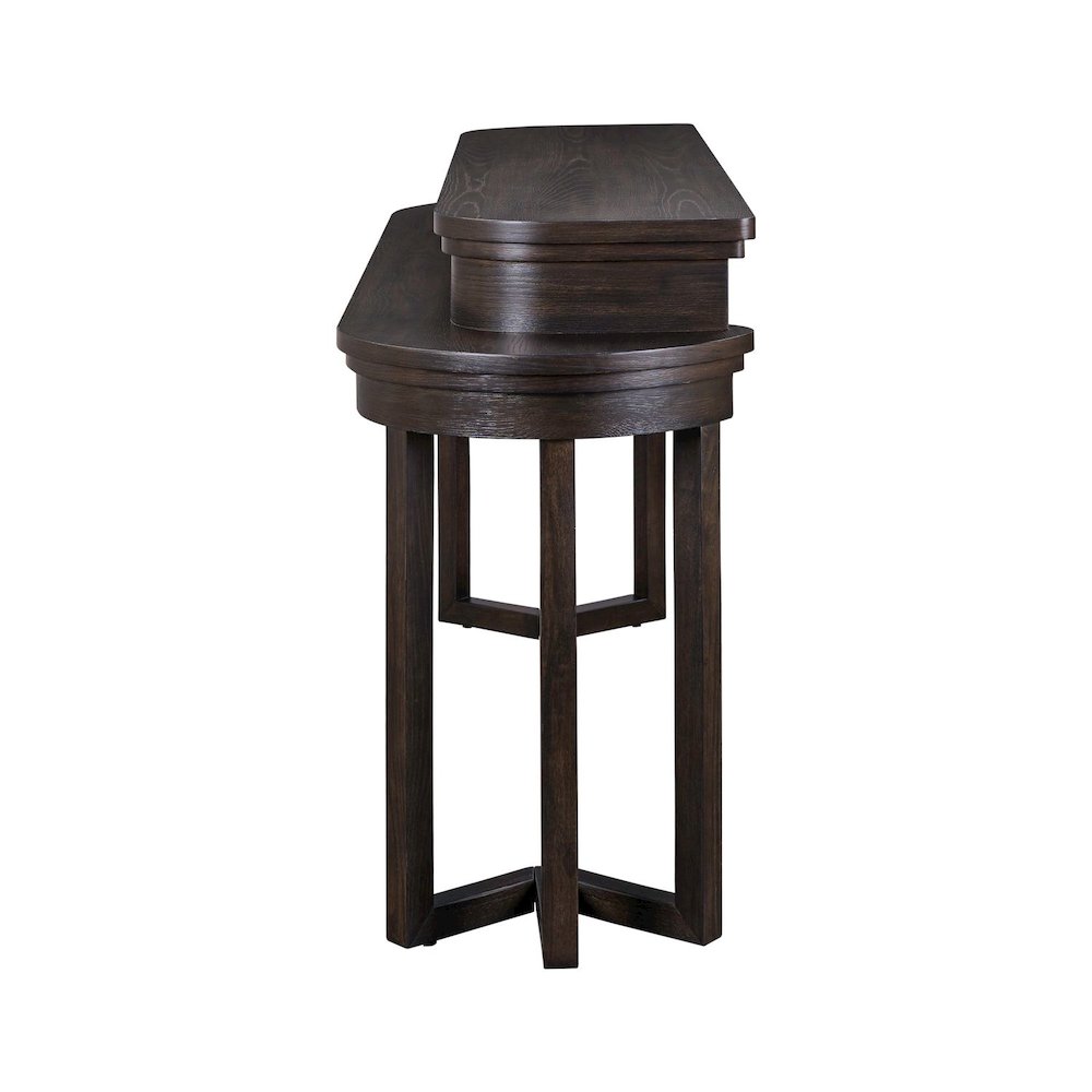 Living Room Console Bar Table - AC USB Charging Station  - Peppercorn Oak Wood
