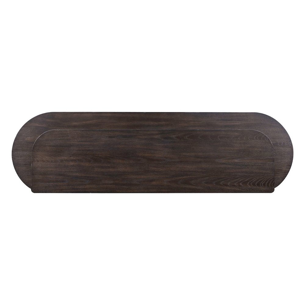 Living Room Console Bar Table - AC USB Charging Station  - Peppercorn Oak Wood